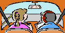 inside view of car with driver and passenger